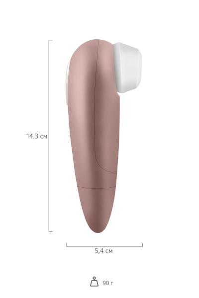 Вакуум-волновой стимулятор клитора Satisfyer Number One, ABS пластик, розовый, 14,5 см