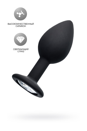 Анальная втулка  TOYFA POPO Pleasure со стразом S 7,2 см, Ø 2,8 см, 25 г