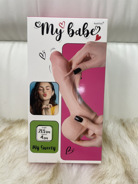 Реалистичный фаллоимитатор My Babe My Sweety, TPE, телесный, 21,5 см