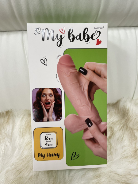 Реалистичный фаллоимитатор My Babe My Honey, TPE, телесный, 18 см