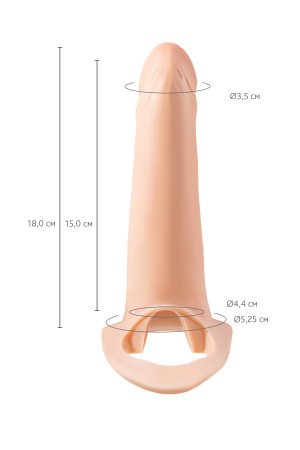 Фаллопротез RealStick Strap-On Ewan, TPE, телесный, 15 см