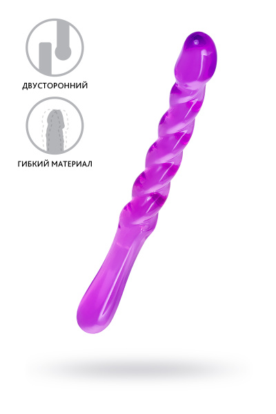 Фаллоимитатор  двусторонний  TOYFA A-Toys Tanza, TPE, фиолетовый, 27,5 см