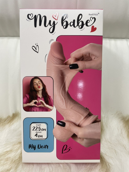 Реалистичный фаллоимитатор My Babe My Dear, TPE, телесный, 22,5 см