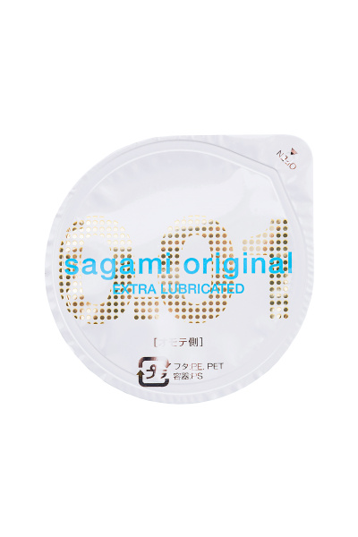 Презервативы Sagami, original 0.01, полиуретан, EXTRA LUB, 12 шт.