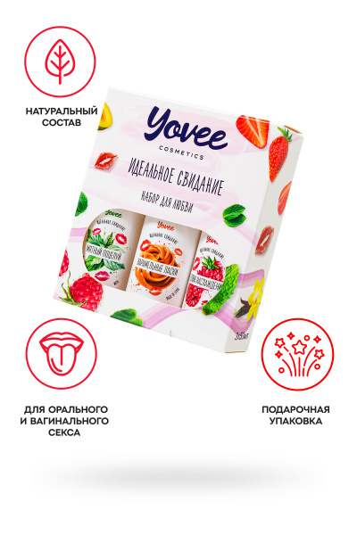 Набор гелей-смазок Yovee для любви(Волна наслаждения+Мятный поцелуй+Карамельные ласки),3х50 мл