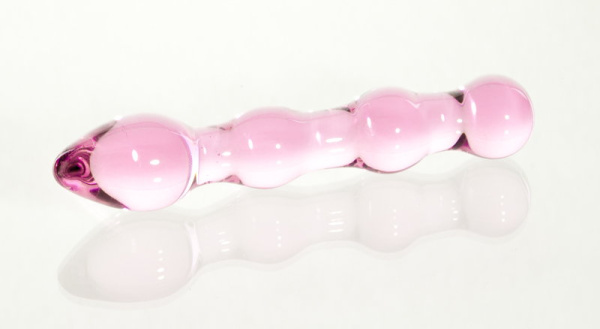 Двусторонний фаллоимитатор Sexus Glass, стекло, розовый, 18 см