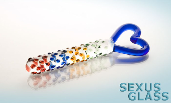 Фаллоимитатор Sexus Glass,стекло, прозрачный,  22,5 см