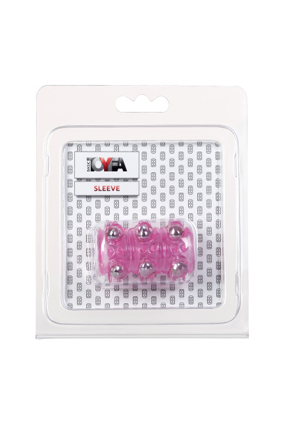 Насадка с бусинами TOYFA, TPE, розовая , 5 см