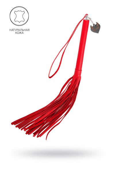 Плеть Pecado BDSM, красная рукоять, красные хлысты