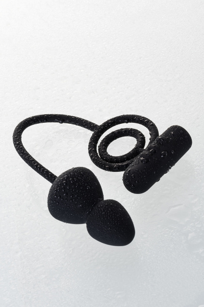 Анальная пробка с дополнительной стимуляцией EROTIST, силикон, черная, 6.5 см