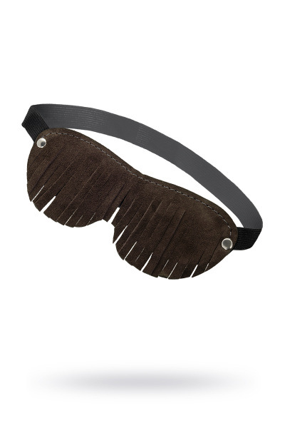 Маска с бахромой Pecado BDSM, натуральный велюр, шоколад