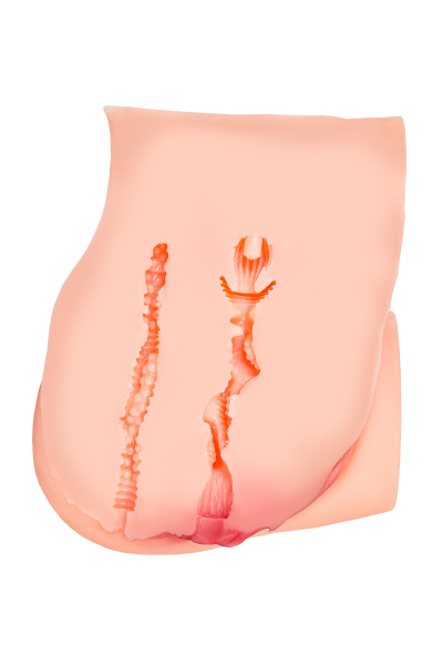 Мастурбатор реалистичный в форме попки, с 2 любовными входами, ТPE, телесный, 5,2 кг (в белой коробк