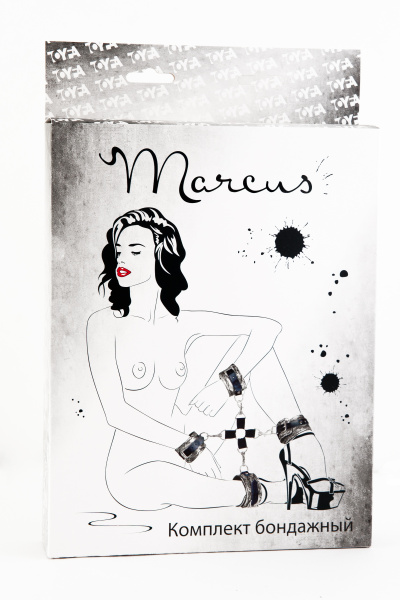 Бондажный комплект (кружевной), TOYFA Marcus, серебристый, 36.0 см