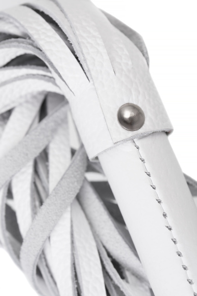 Плеть Pecado BDSM, белая рукоять, белые хлысты