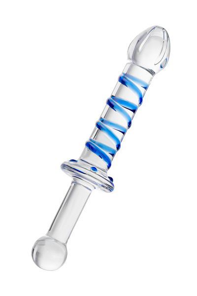 Двусторонний фаллоимитатор Sexus Glass, стекло, прозрачный, 22,5 СМ